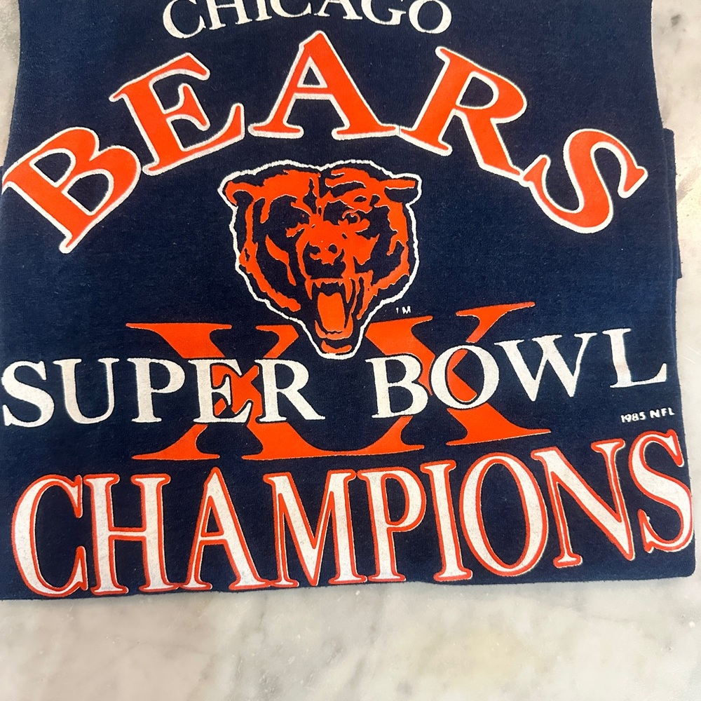Vintage 1985 Chicago Bears Super Bowl XX Champions Tee Screen Stars USA Smal